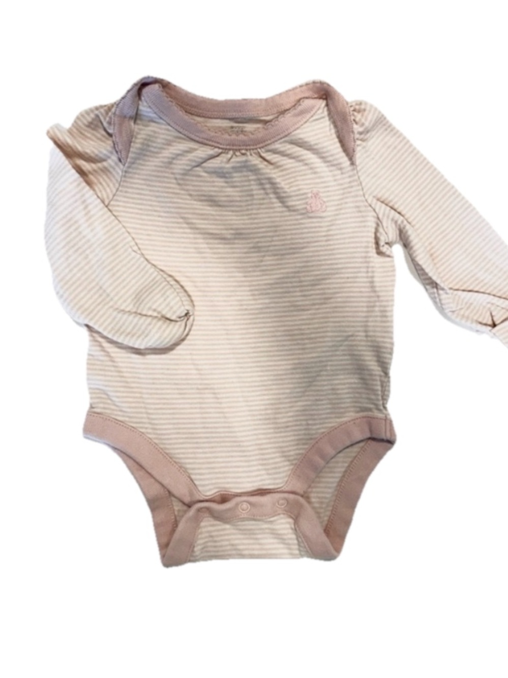 GAP Organic cotton Pink Stripe Long-Sleeve Baby Bodysuit